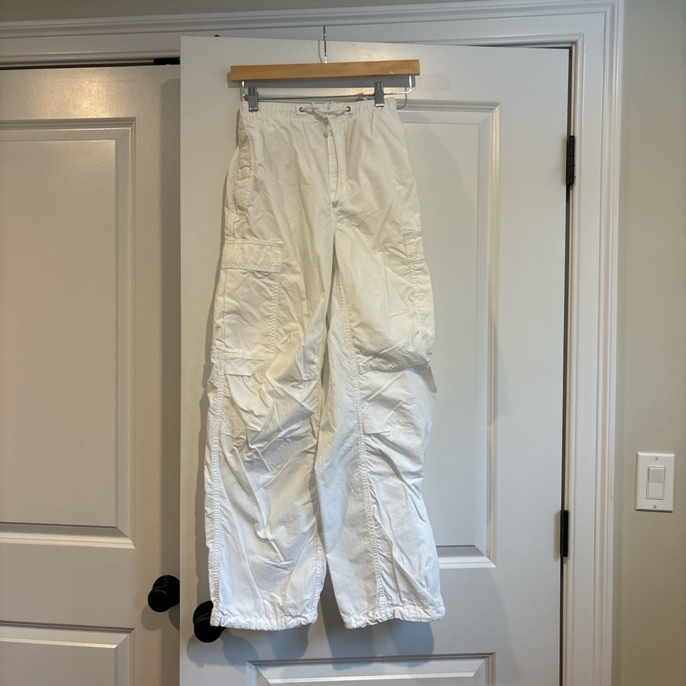 Aritzia White Cargo Jumpsuit-Style Pants